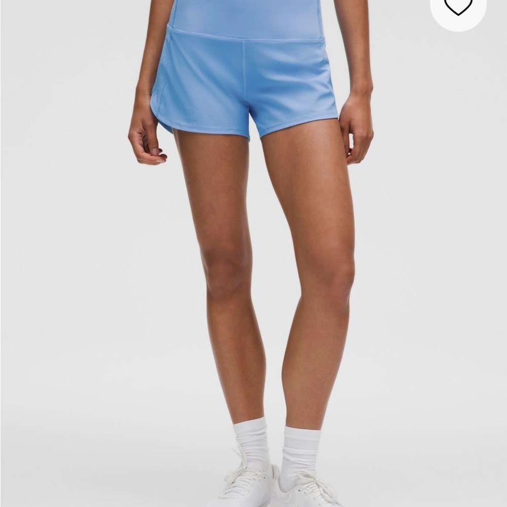 LULULEMON Women's Light Blue Athletic Speed Up  LR  Shorts Size 14